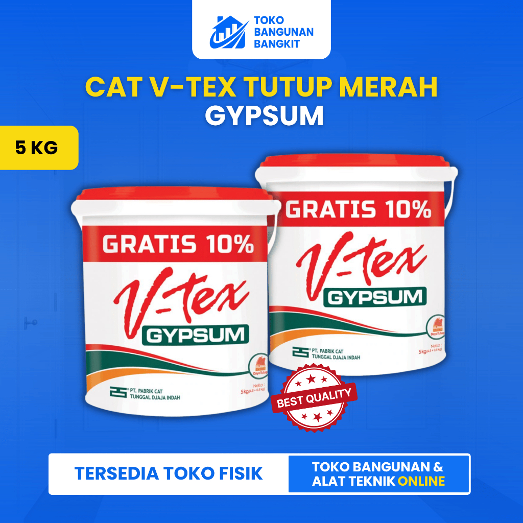 CAT V-TEX TUTUP MERAH - CAT GYPSUM 5KG
