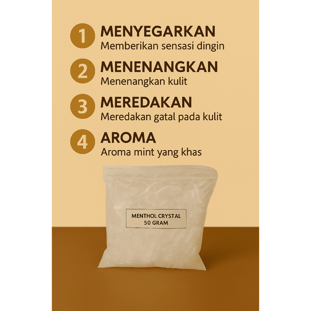 MENTHOL CRYSTAL 50 gr / BUKAN LIQUID CAIRAN