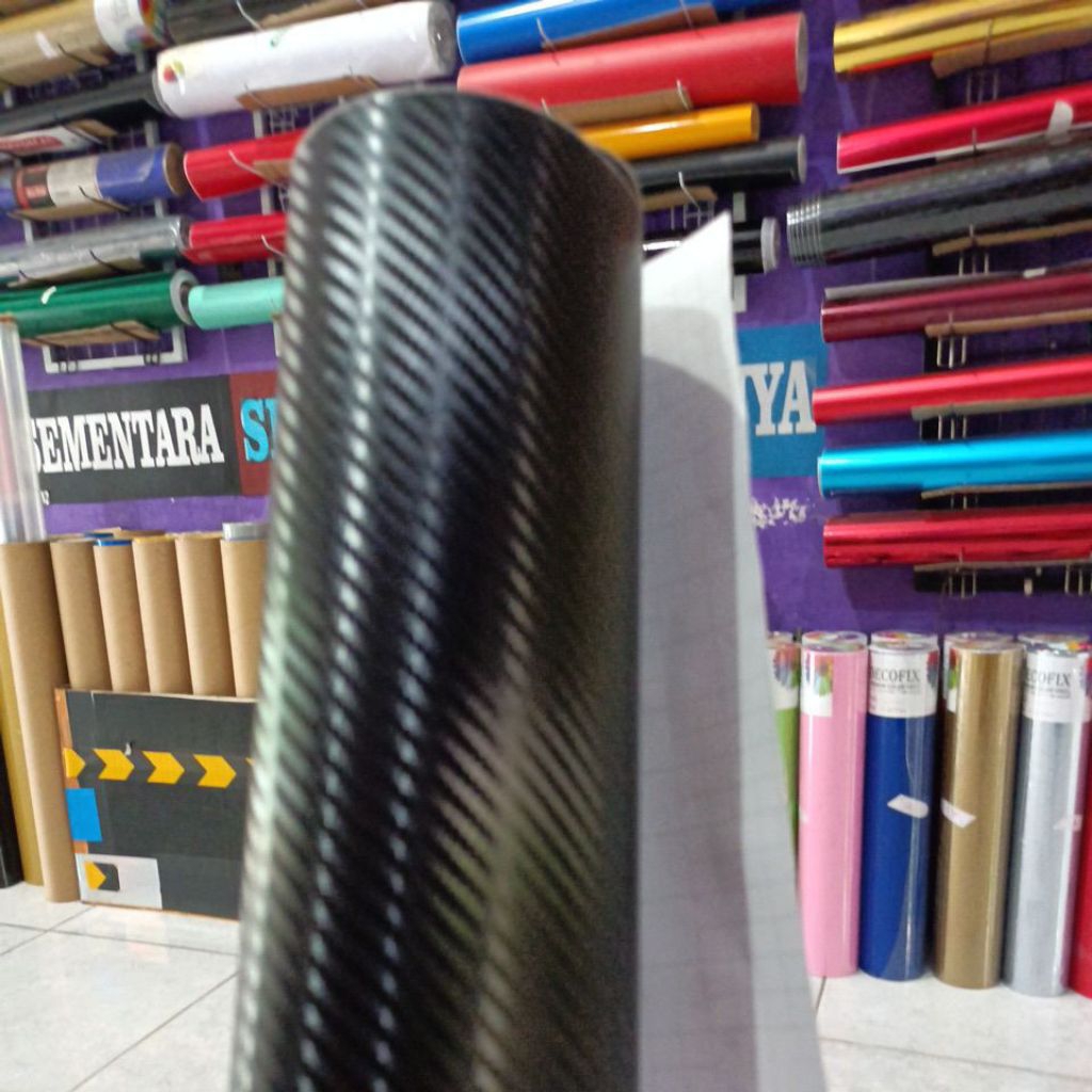 Skotlet/Sticker Karbon Hitam 3D Doff Murah