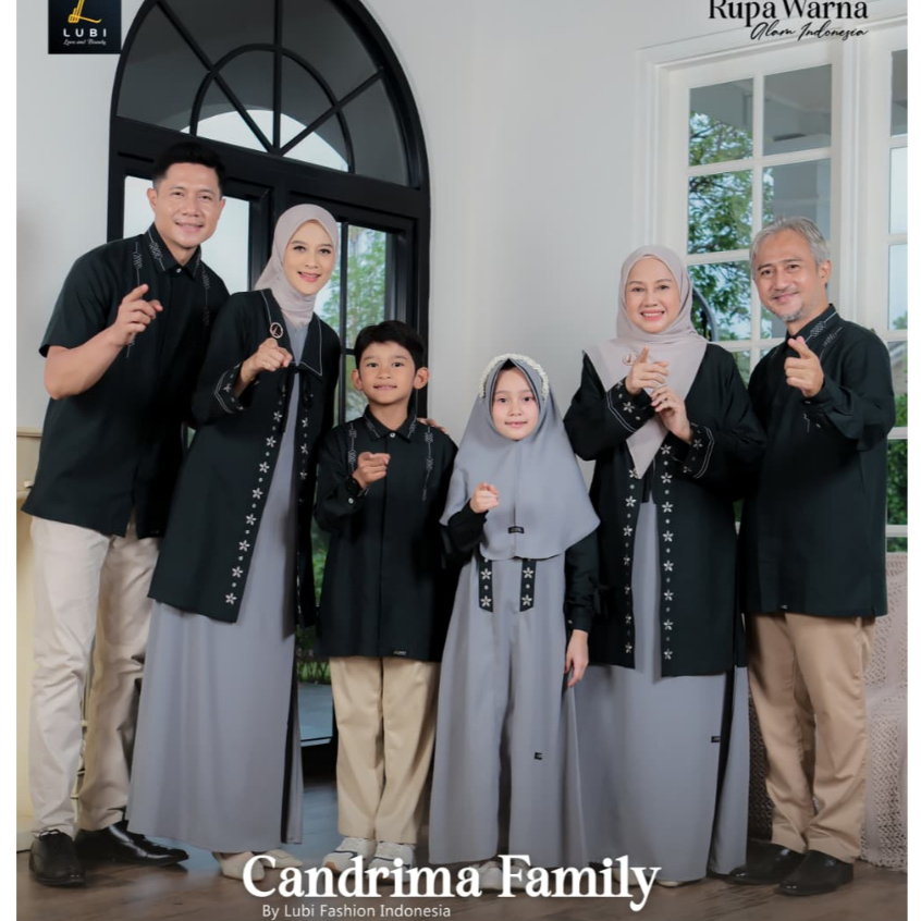 CANDRIMA FAMILY SERIES LUBI FASHION SARIMBIT KELUARGA PREMIUM HIJAU BOTOL GAMIS KOKO COUPLE PASANGAN