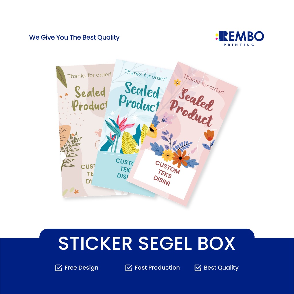 Cetak Stiker Segel Kotak Box Custom Sticker Kotak Segel Makanan Kemasan Hampers