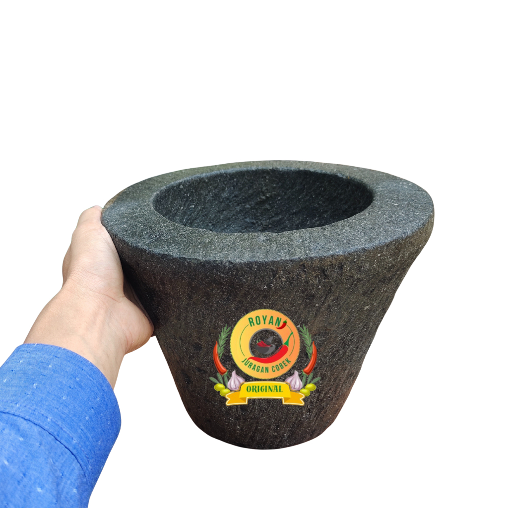 LUMPANG JUMBO 28 CM FREE TUMBUK BATU ASLI GUNUNG MURNI HASIL TANGAN AHLI PAKAI FAHAT