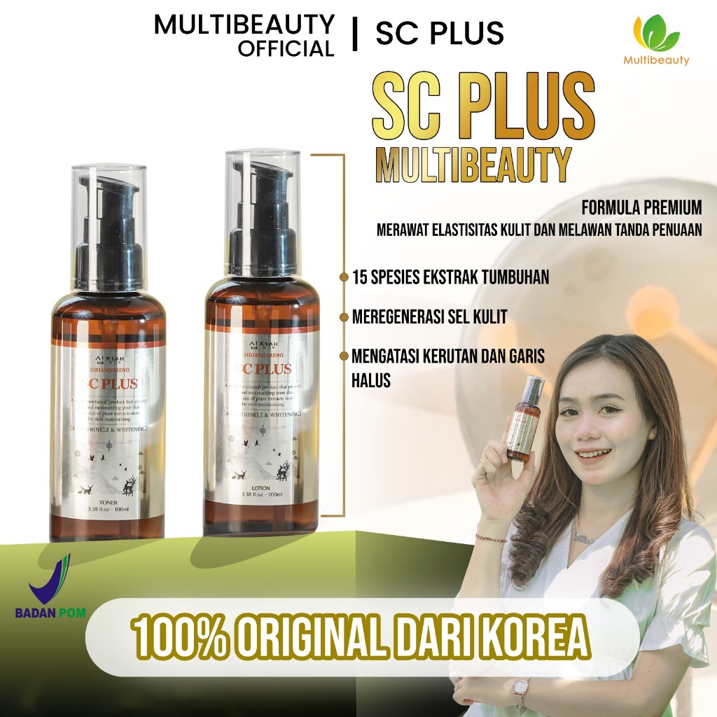 SC PLUS Multibeauty Toner Wajah Lotion Wajah Paket Anti Aging Mengurangi Kerutan Mencerahkan Kulit P
