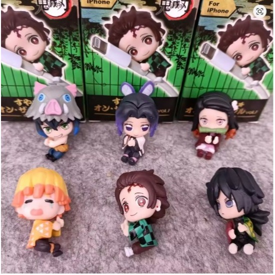 Pvc Kamado Tanjirou Agatsuma Zenitsu Nezuko Anime Figure Mini Cute Demoned Slayer Blind Box Toys