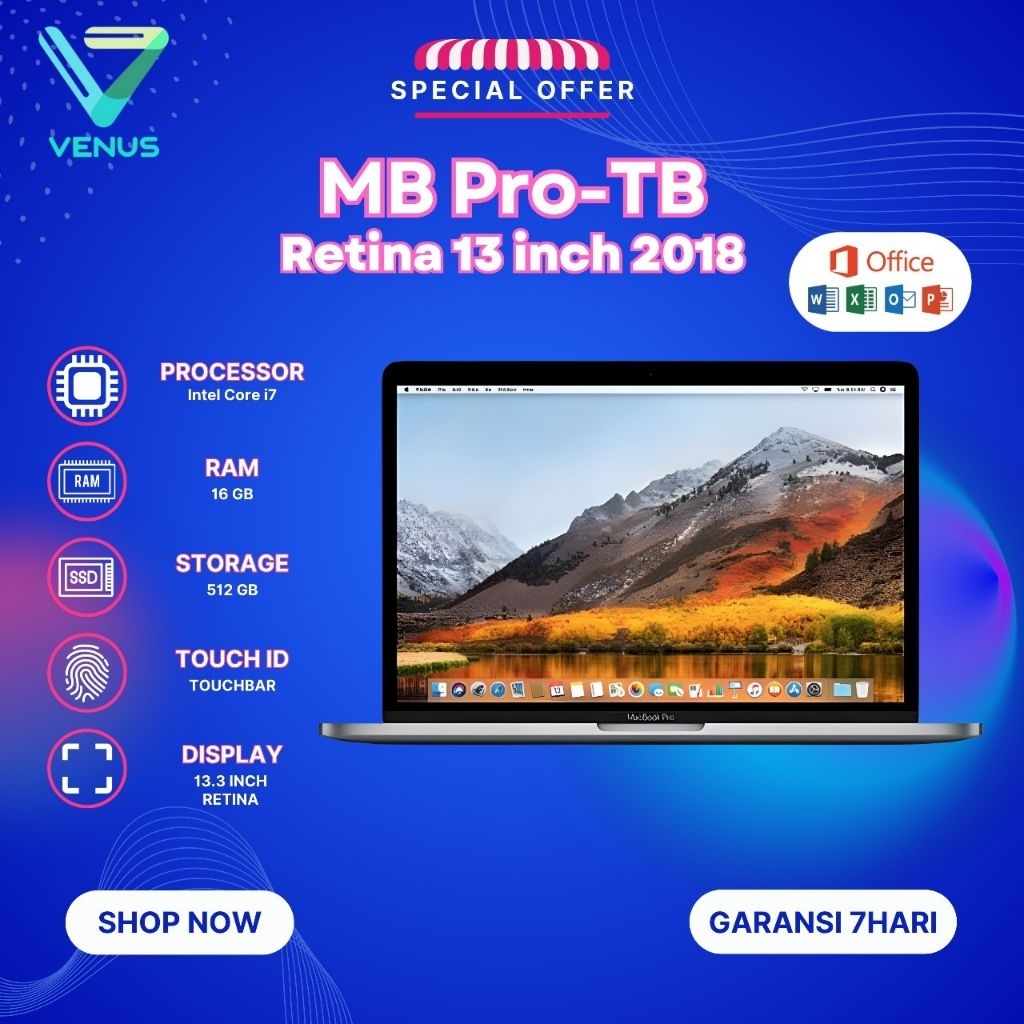 MB PRO RETINA 2018 INTEL CORE 7 16/512GB
