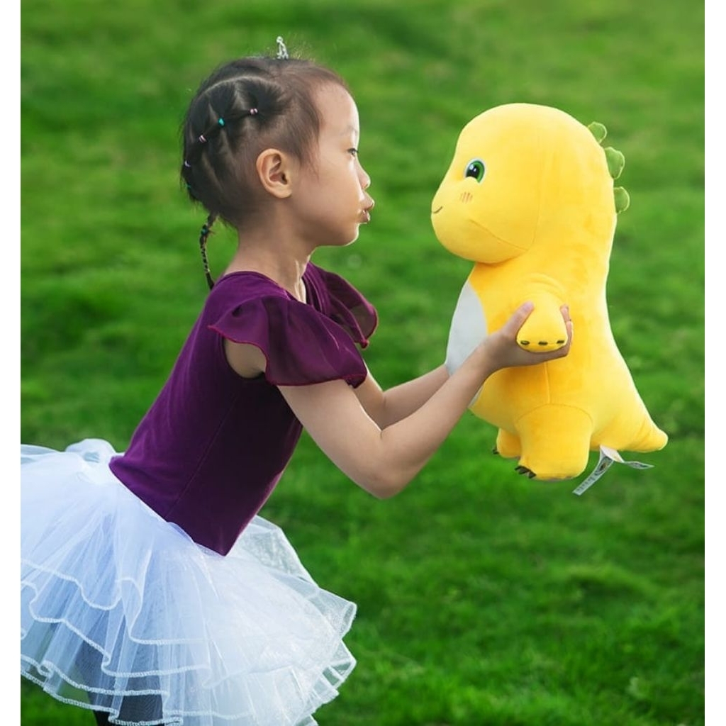 Boneka dinosaurus kuning 35 cm oficial naloong boneka Naloong mainan boneka mewah untuk hadiah
