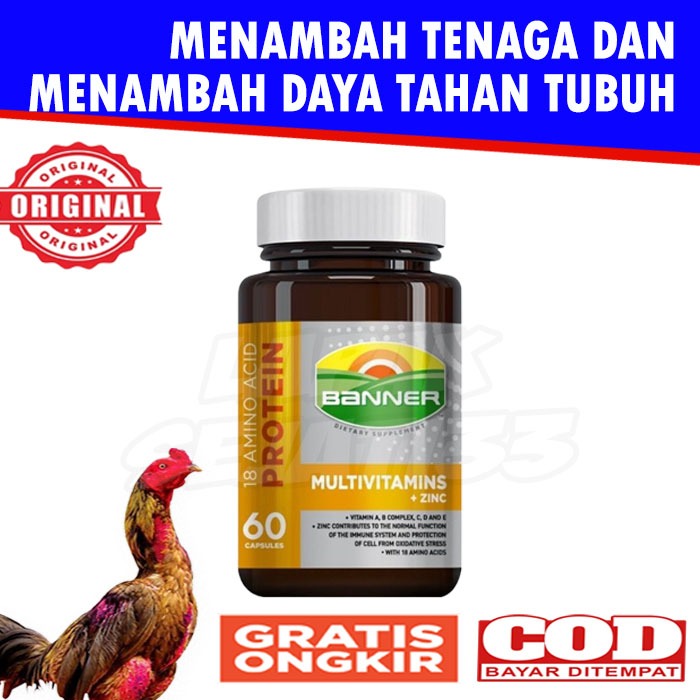 Banner Plus Multivitamin Obat Ayam Aduan Isi 60 Kapsul
