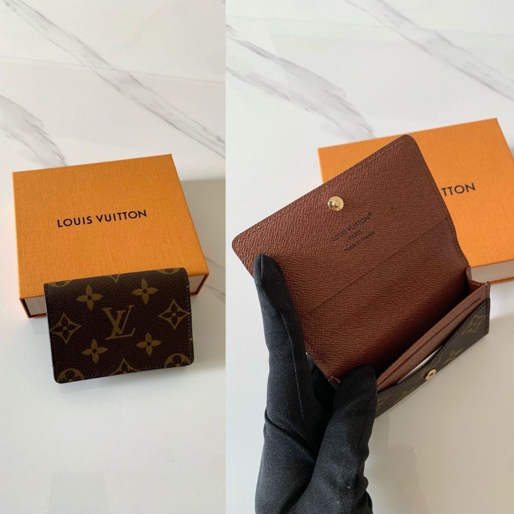 BNIB LV Card Visite Envelope Wallet Monogram Brown