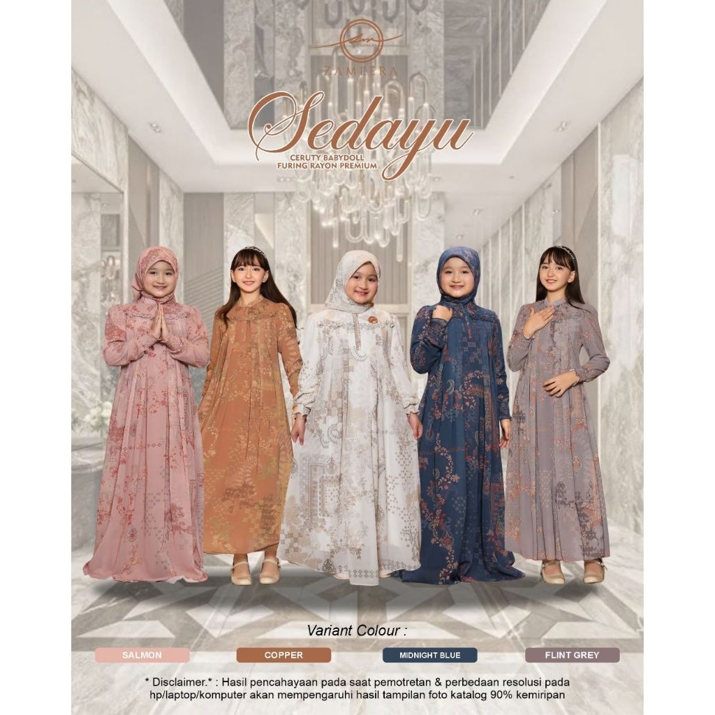 FREE SCARF - SEDAYU DRESS KIDS STYLE B || Gamis zameera || Gamis motif || Gamis premium || Gamis ana