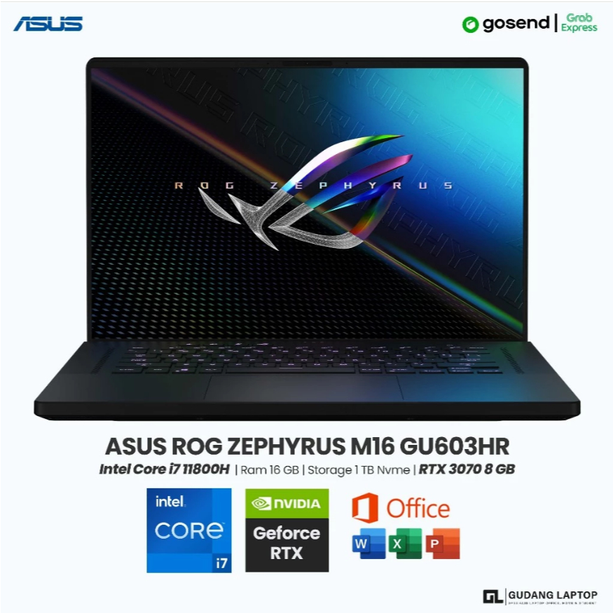 Laptop Gaming ASUS ROG ZEPHYRUS M16 GU603HR Intel Core i7 11800H Ram 16 GB SSD 1 TB Nvme GPU Nvidia 