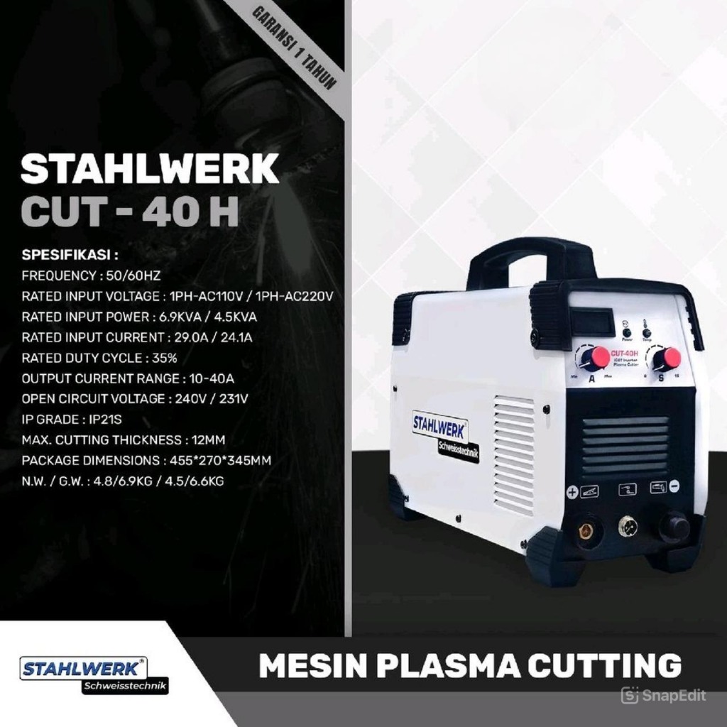 STAHLWERK Cut - 40H Mesin Plasma Cutting 40A