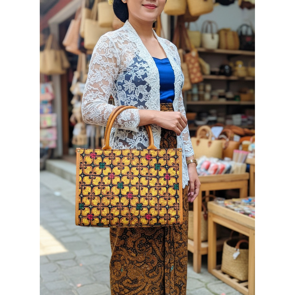 Tas Wanita Tali KULIT kombinasi BATIK