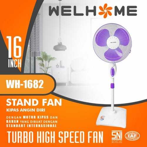 Kipas Angin 16 Inch Berdiri Welhome WH 1682 | Stand Fan