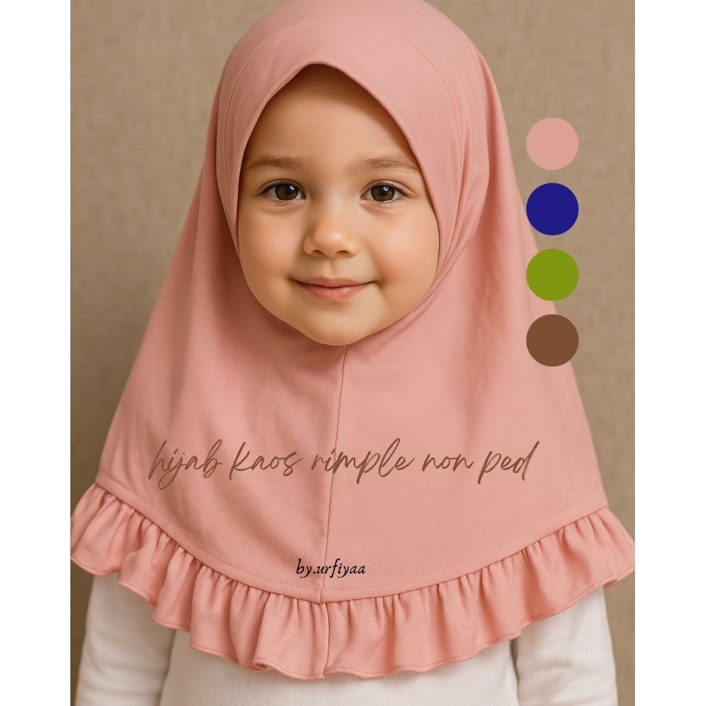 bergo anak rimple/bergo anak kaos rimple/bergo anak kaos rimple non pet