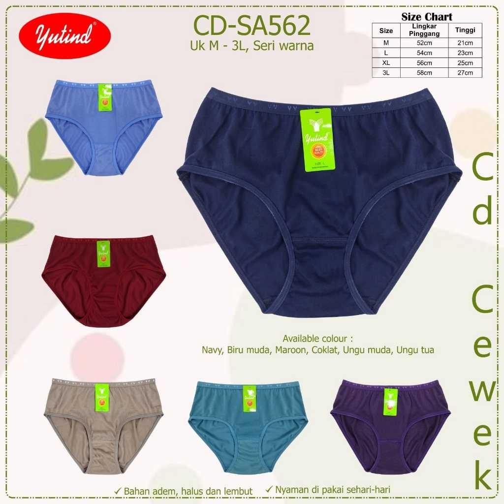 ISI 6 Pcs Celana Dalam Wanita Dewasa / CD Perempuan / M-XXL / YUTIND SA562
