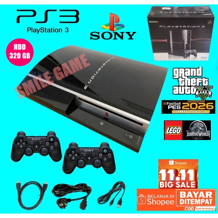 PROMO PS 3 FAT KAPASITAS HARDISK INTERNAL  320GB FULL GAME ,BONUS 2 CONTROLLER WIRELLES ORI PABRIK S