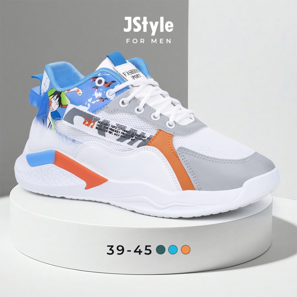 JS Sepatu Pria Import Terbaru Viral Spatu Sneakers Tinggi Cowok Sepatu Pria Fashion Trendy ala Korea