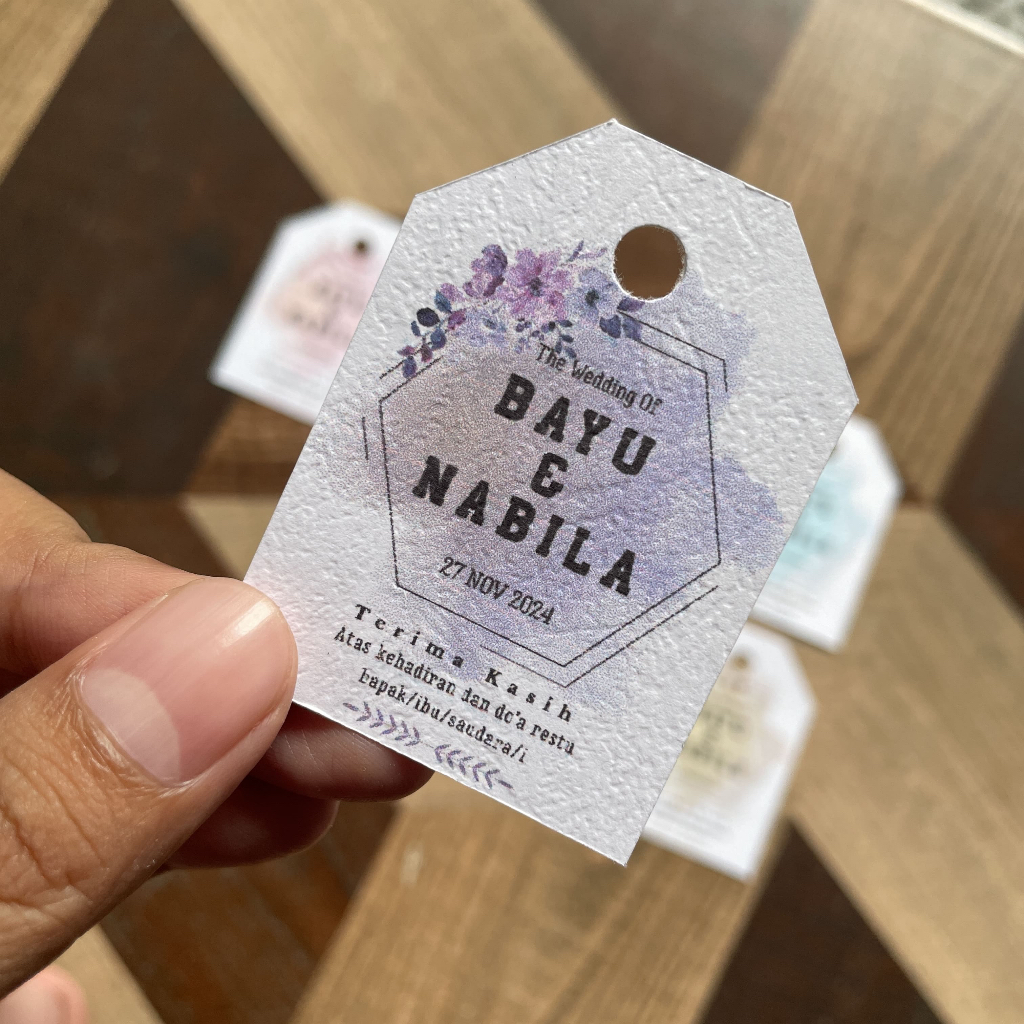 Hang Tag Souvenir - kartu ucapan - hang tag pernikahan - kartu ucapan pernikahan - label pernikahan