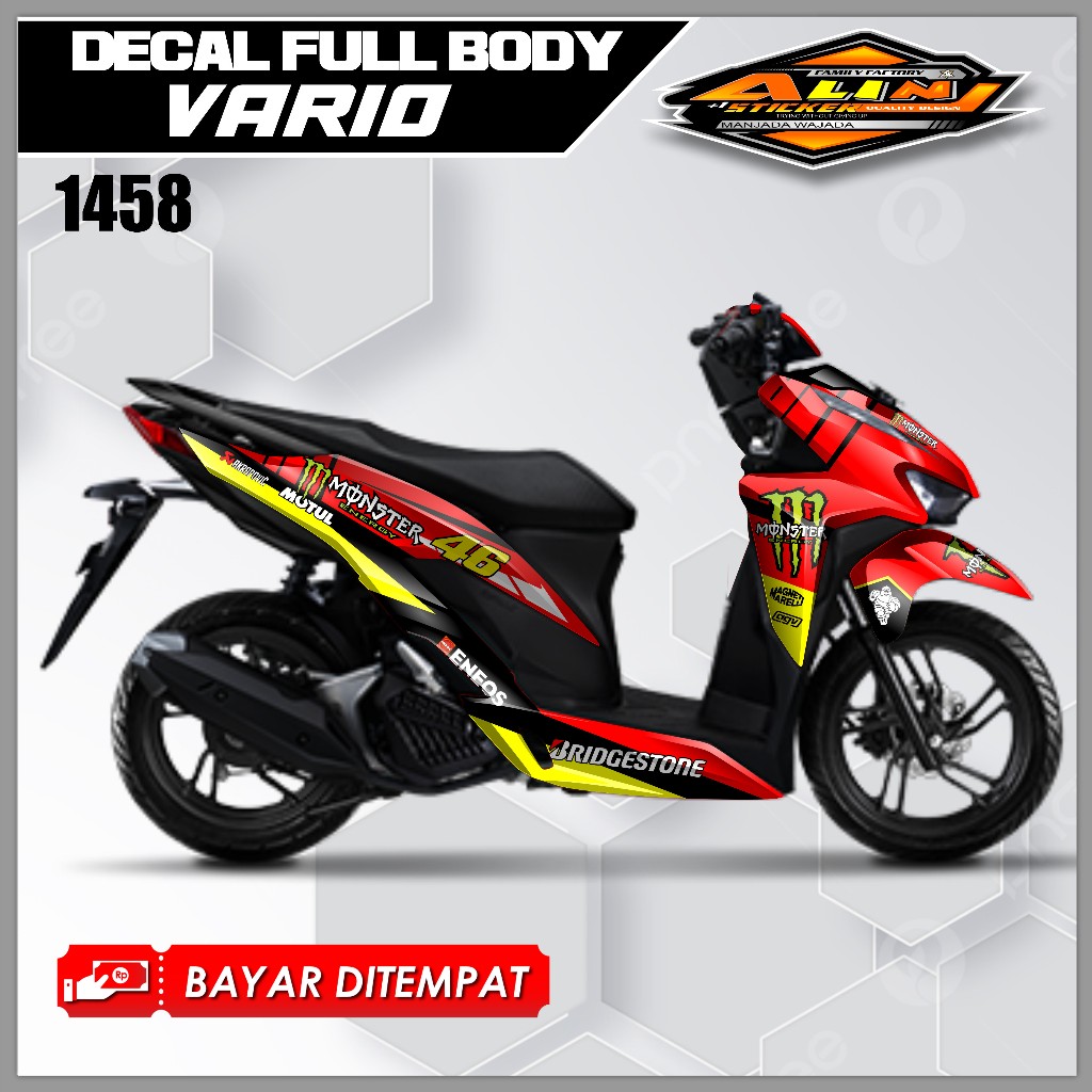 1458 (COD) TERBARU Decal Sticker Honda Vario 125/150 2018-2021 Full body - Stiker Skotlet Variasi Mo