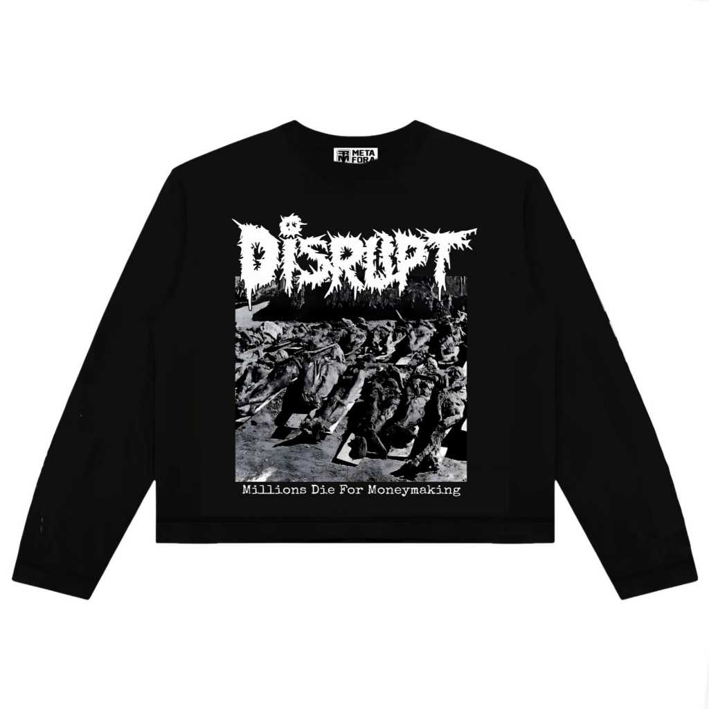 Paragraph T-shirt Disrupt Longsleeve Boxy Unisex Fit Black