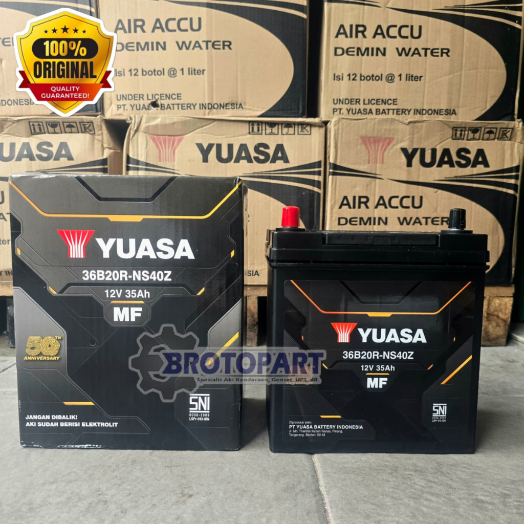 Aki Mobil YUASA NS40Z 36B20R MF Aki Kering12Volt 35Ah ORIGINAL YUASA