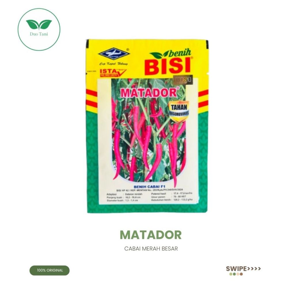 Benih Cabai Besar Matador Cap Kapal Terbang 10 Gr