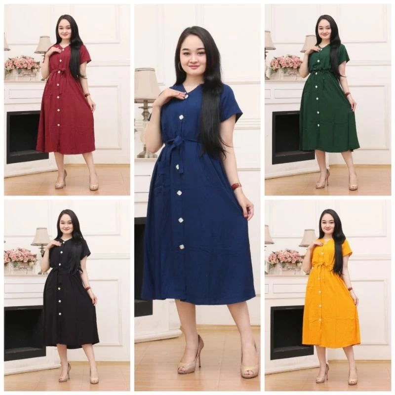 DRESS ANDIN DRESS BUSUI KEKINIAN DRESS LULA SELINA LILAC DRESS POLOS DASTER BUSUI FRENDLY KAIN 100% 
