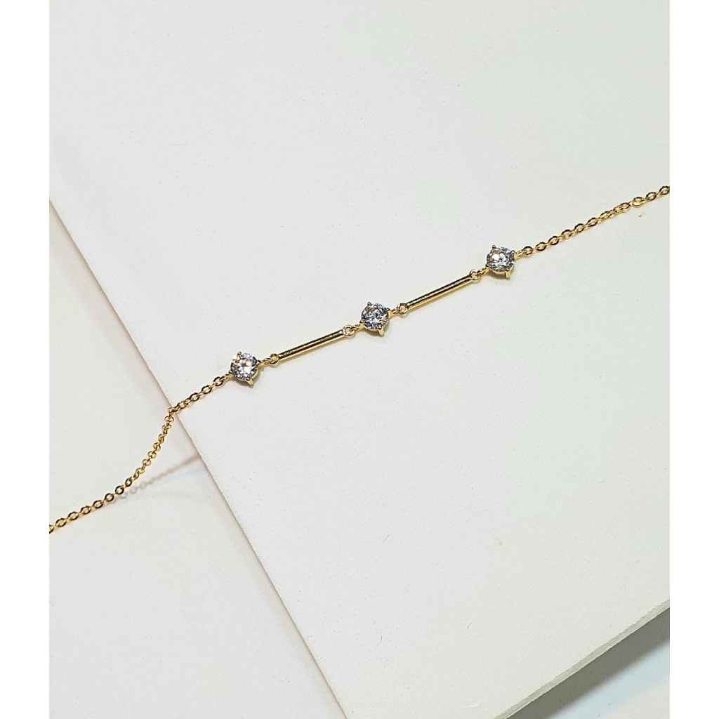 Gelang Rantai Emas Model serut Zircon 1.87 Gram 700 16k (RH292)