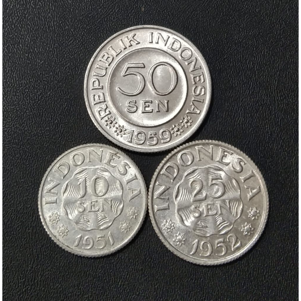 Koin Lawas Indonesia Set koin Sen 3 keping GARUDA