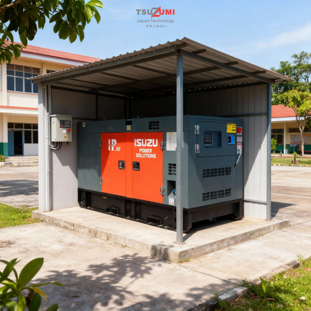 Genset Isuzu 50 KVA Diesel Silent Generator / Genset Silent Japan Technology