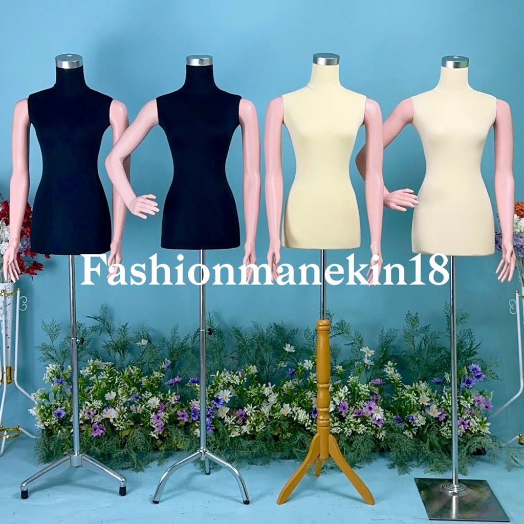 Manekin Wanita Dewasa Tusuk Jarum Fullfoam Ada Tangan + Patung Baju Untuk Menjahit + Patung Baju