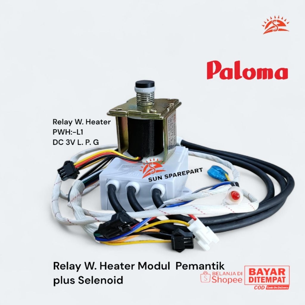 Modul pemantik water heater+Selenoid pemanas air gas Paloma DC 3V L. P. G