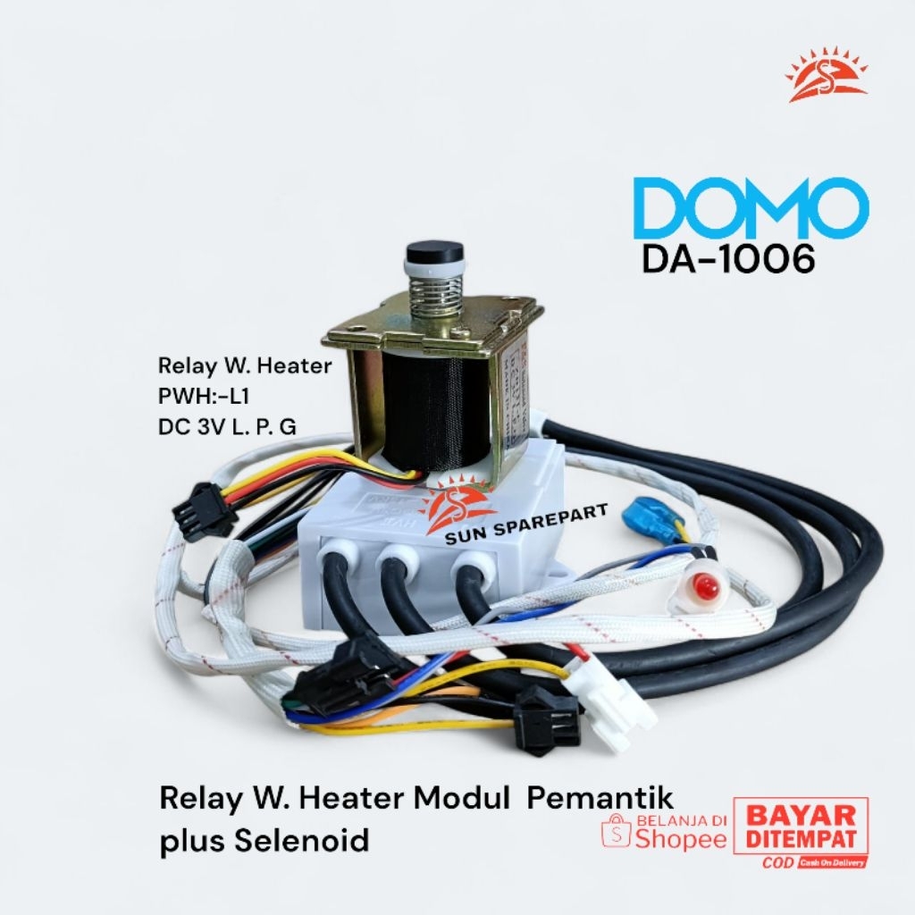 Modul pemantik water heater+Selenoid pemanas air gas DOMO DA-1006 DC 3V L. P. G