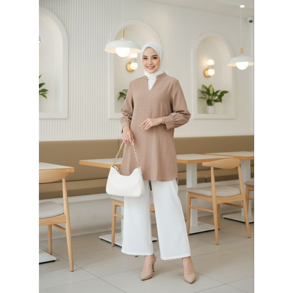 EXECUTIVE TUNIK LENGAN BALON ATASAN WANITA