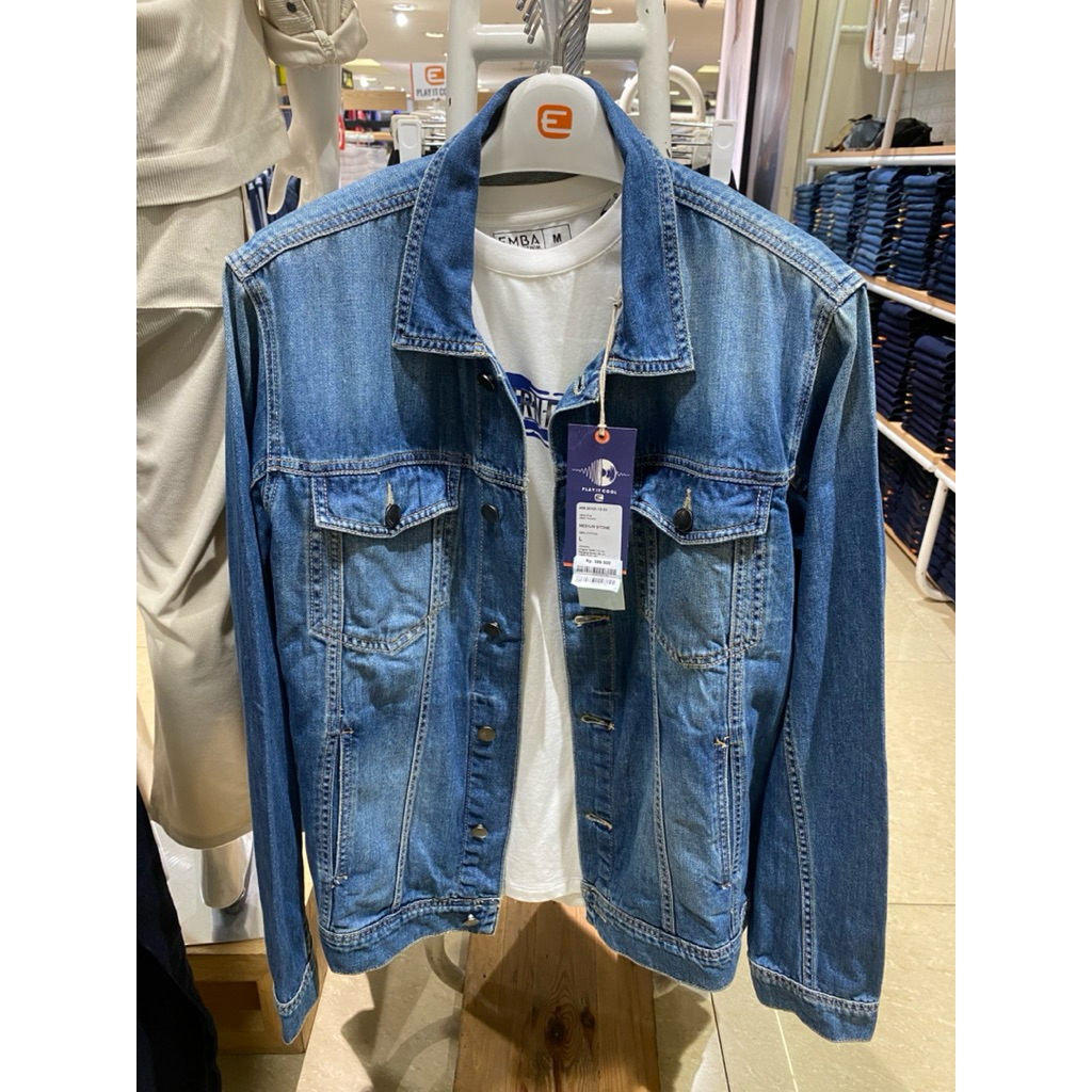 EMBA JEANS JAKET PANJANG PRIA LOOSE FIT BAHAN SUPER TEBAL ORIGINAL MATAHARI (S-XL)