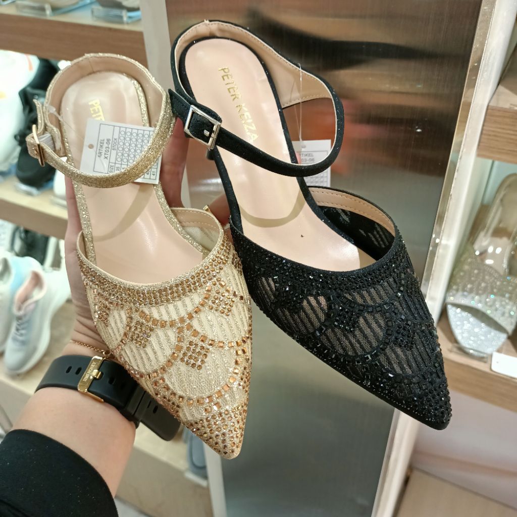 sepatu wanita mules pesta heels 5cm PETER KEIZA original