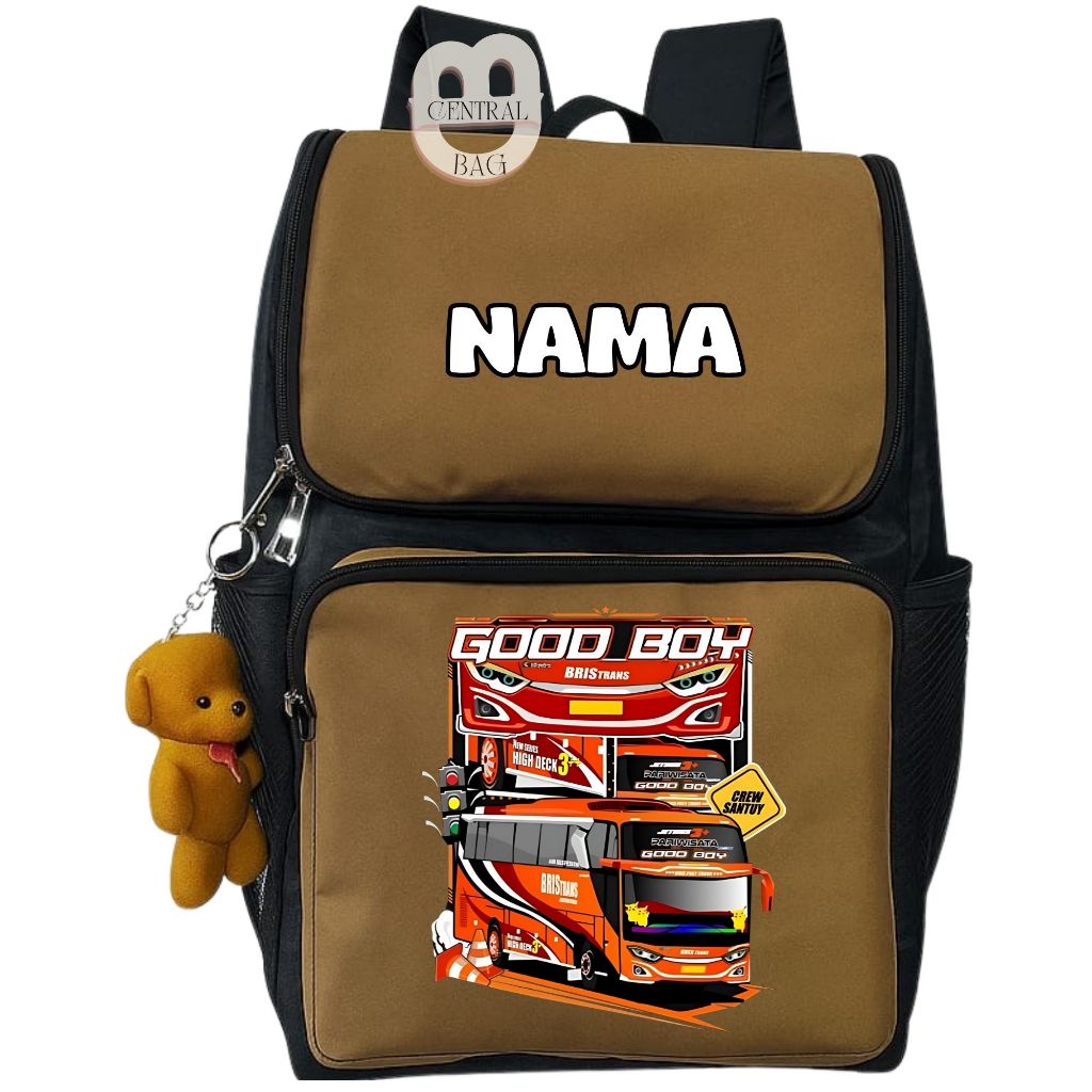 Tas Import Custome Jet Bus Pariwisata Good Boy Free Nama Sablon