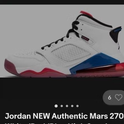 Jordan NEW Authentic Mars 270 White/Red/Blue High Sneakers