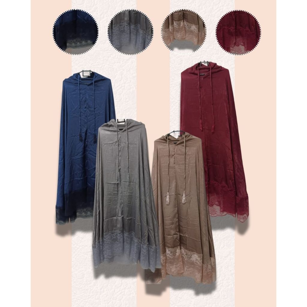 Mukena Terusan Renda Mewah / Mukena Harian Jersey Premium Adem