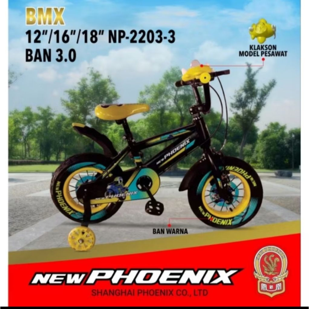 Sepeda Anak Phoenix BMX 16 inch NP 2203 Ban Jumbo 3.0 Musik