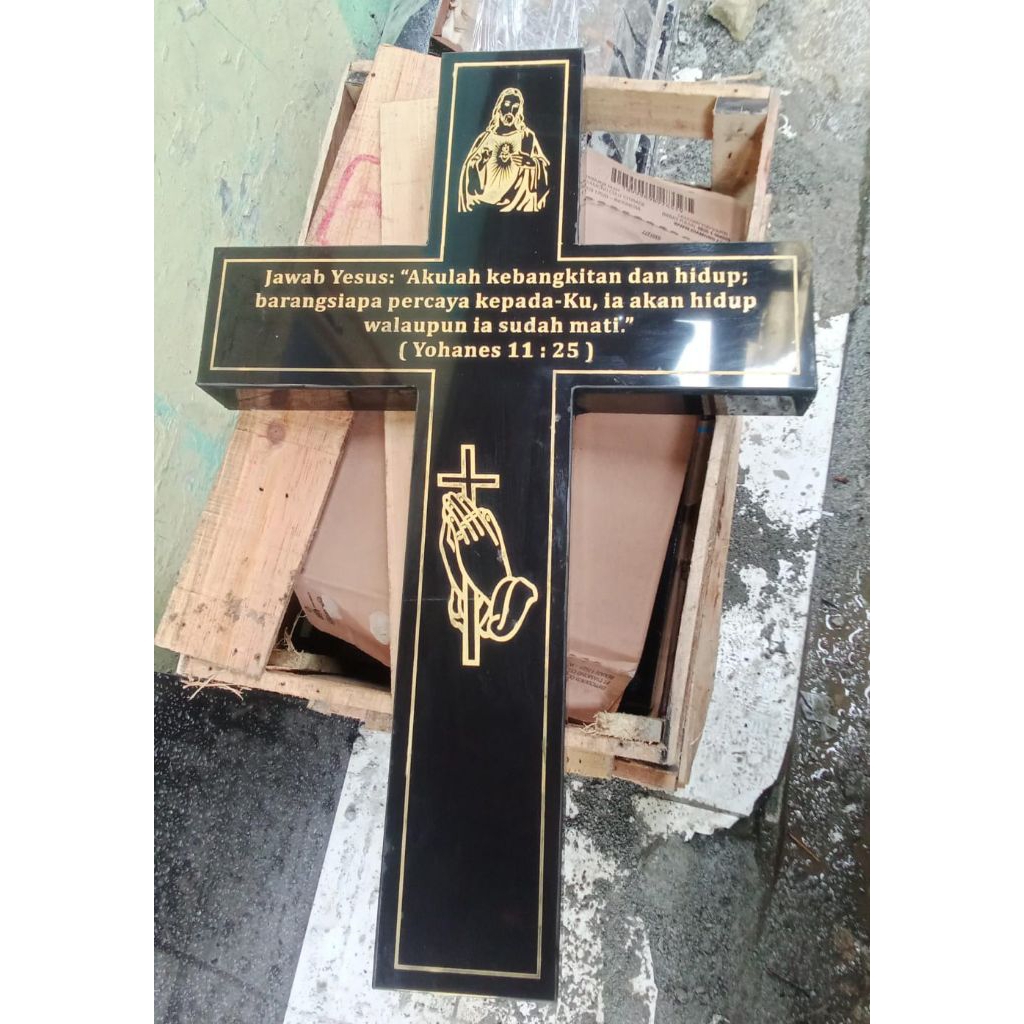 fhoto batu nisan salib marmer +ongkir
