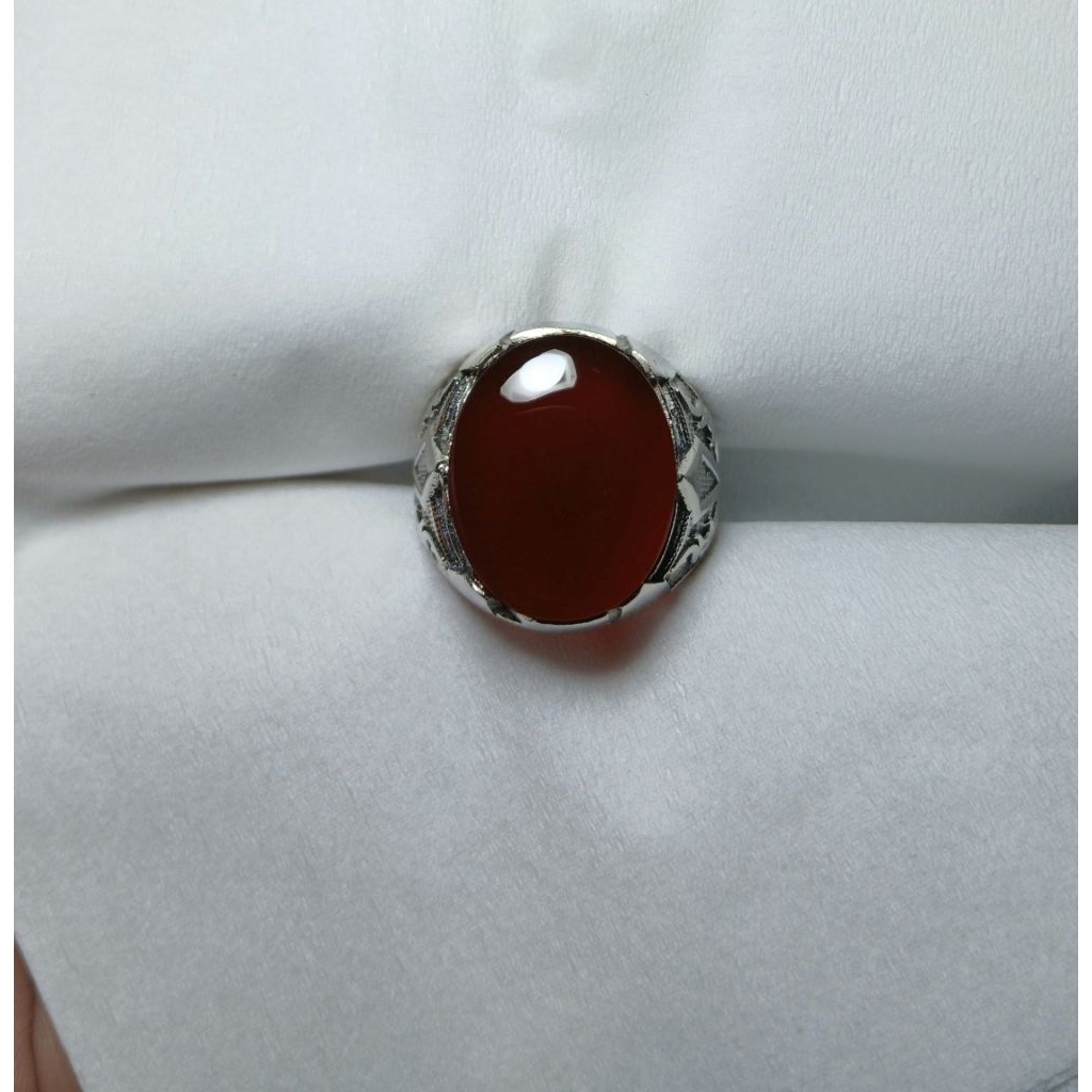 cincin batu akik yaman ahmer natural