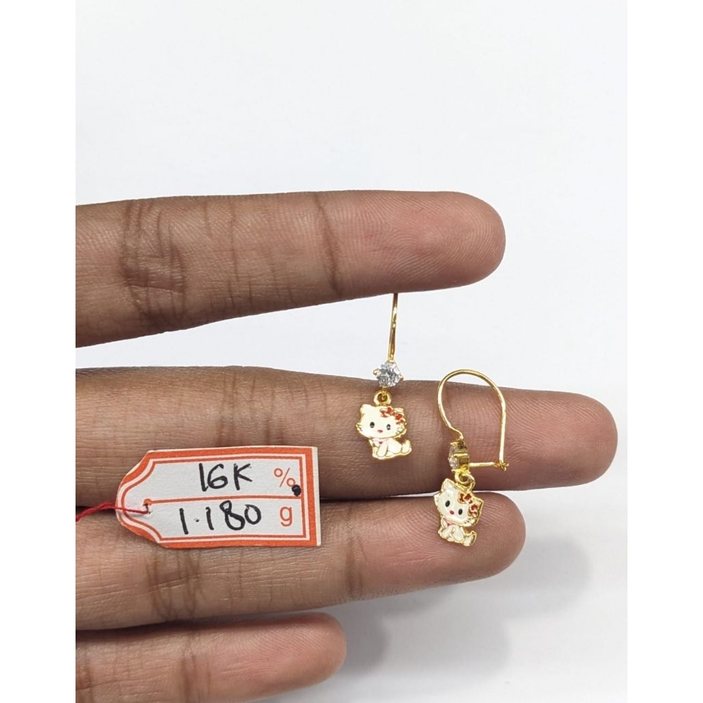 Anting emas 70 kucing gantung