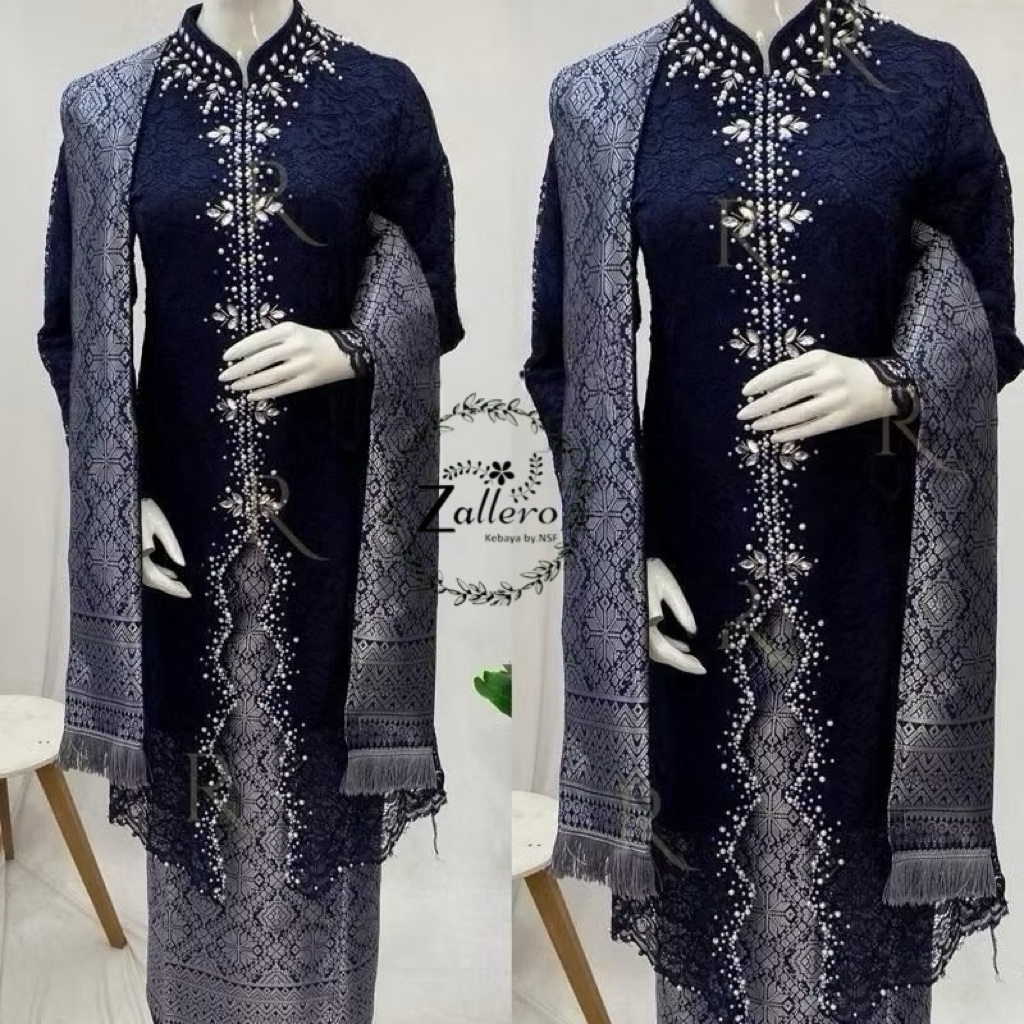 KEBAYA MODERN-KEBAYA MUSLIM-KEBAYA BROKAT RESLETING PAYET ZIGZAG-TUNIK BUSUI PAYET ZIGZAG AZZA || TU