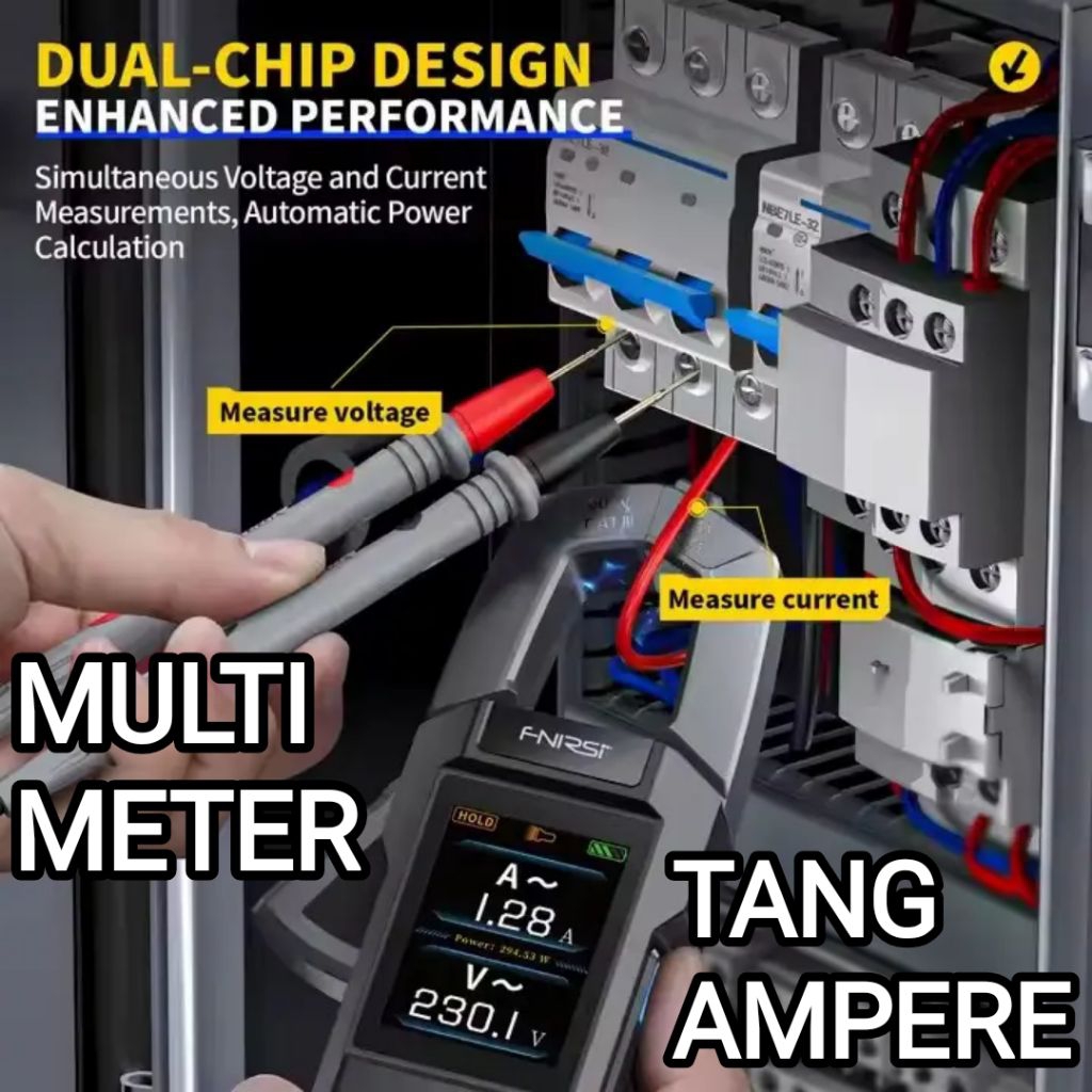 multimeter FNIRSI DMC-100 tang ampere DC clamp meter digital amper AC arus dual DMC100 PLTS aki mobi