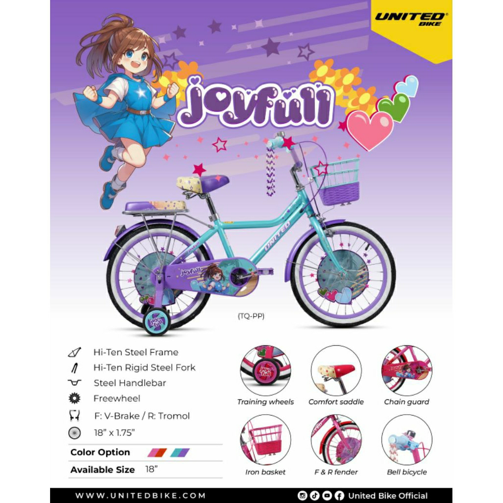 SEPEDA MINI ANAK UNITED JOYFULL 18 INCH