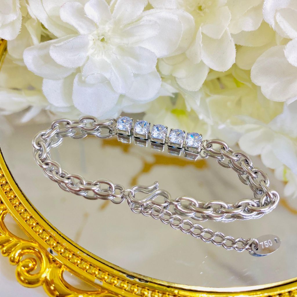 Gelang Permata Silver Titanium