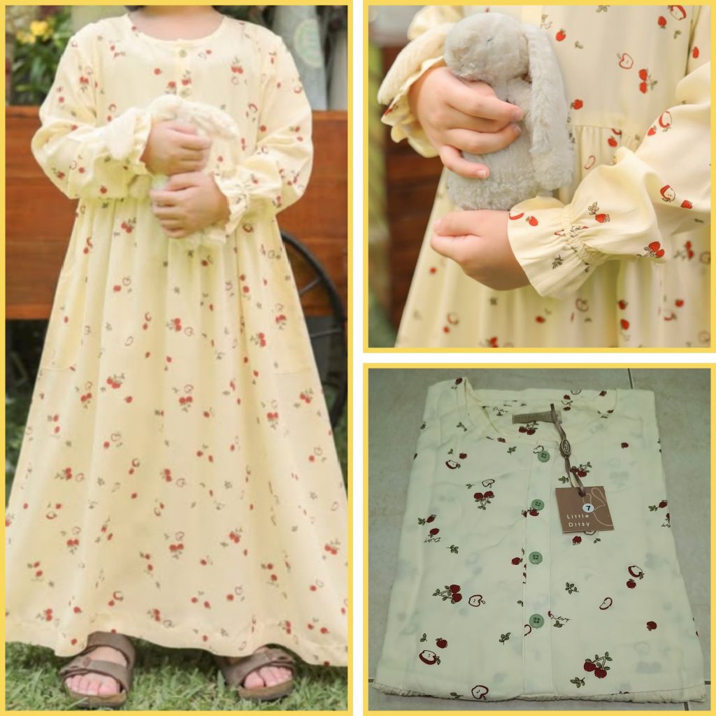 Ditsy Little Pomme Ivory Size 7, Series 2, Royal Viscose, New "READY Siap Kirim"