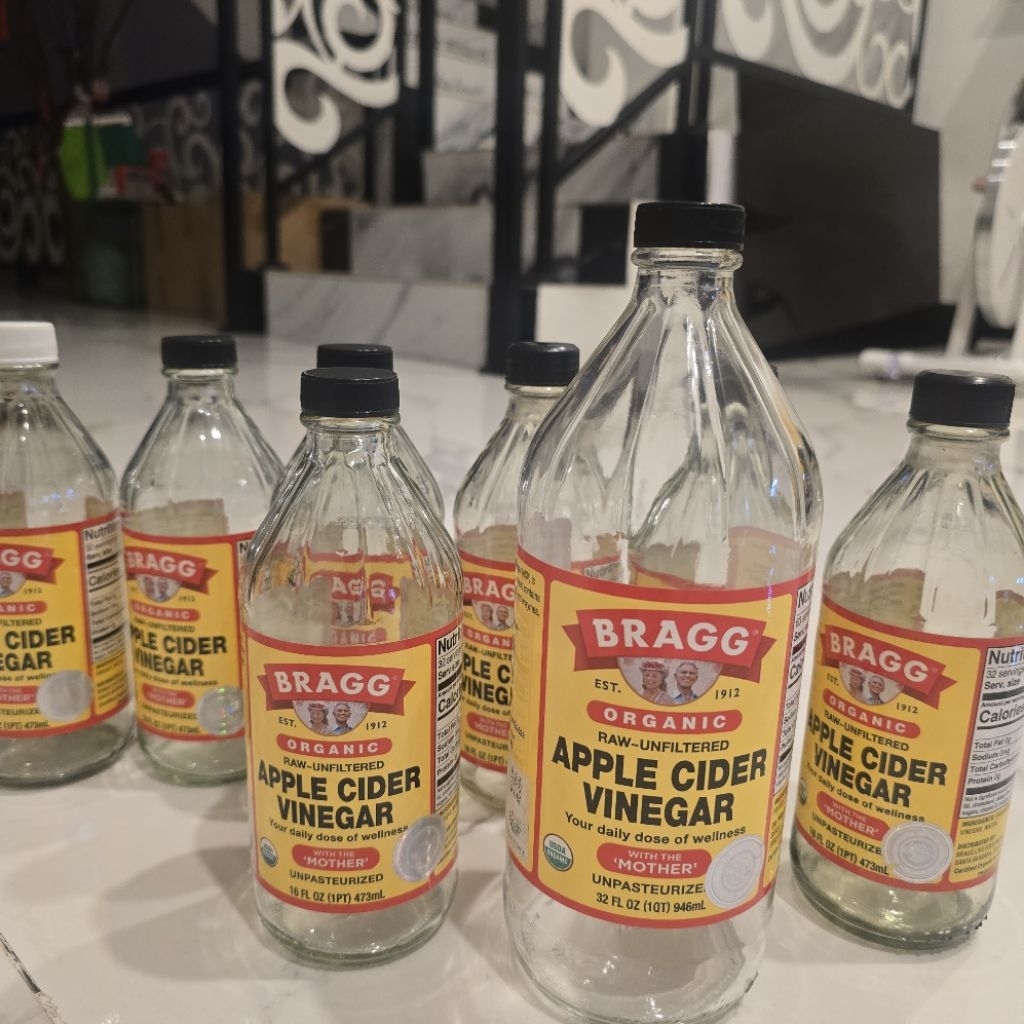 botol kaca bekas cuka apel bragg