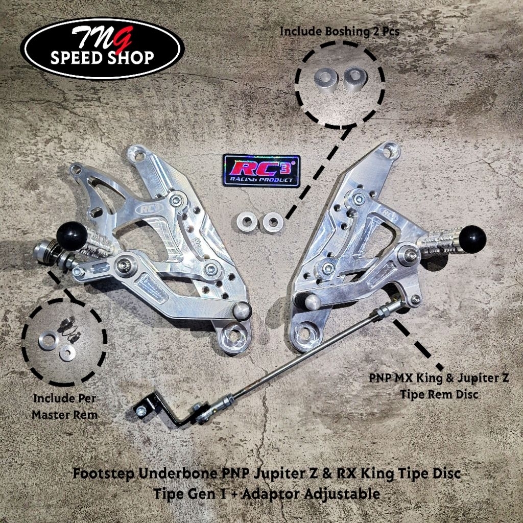 FOOTSTEP FOOT STEP UB UNDERBONE RC3 RACING JUPITER Z RX KING RXKING TIPE REM DISK GEN 1 TERMURAH TER